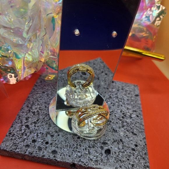 Infinity Ring - Open - Gold Rhinestone - Picture 1 of 3